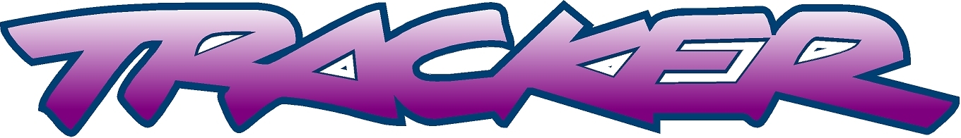 “TRACKER” Decal vinyl printed Graphic RED with Purple outline you get 2