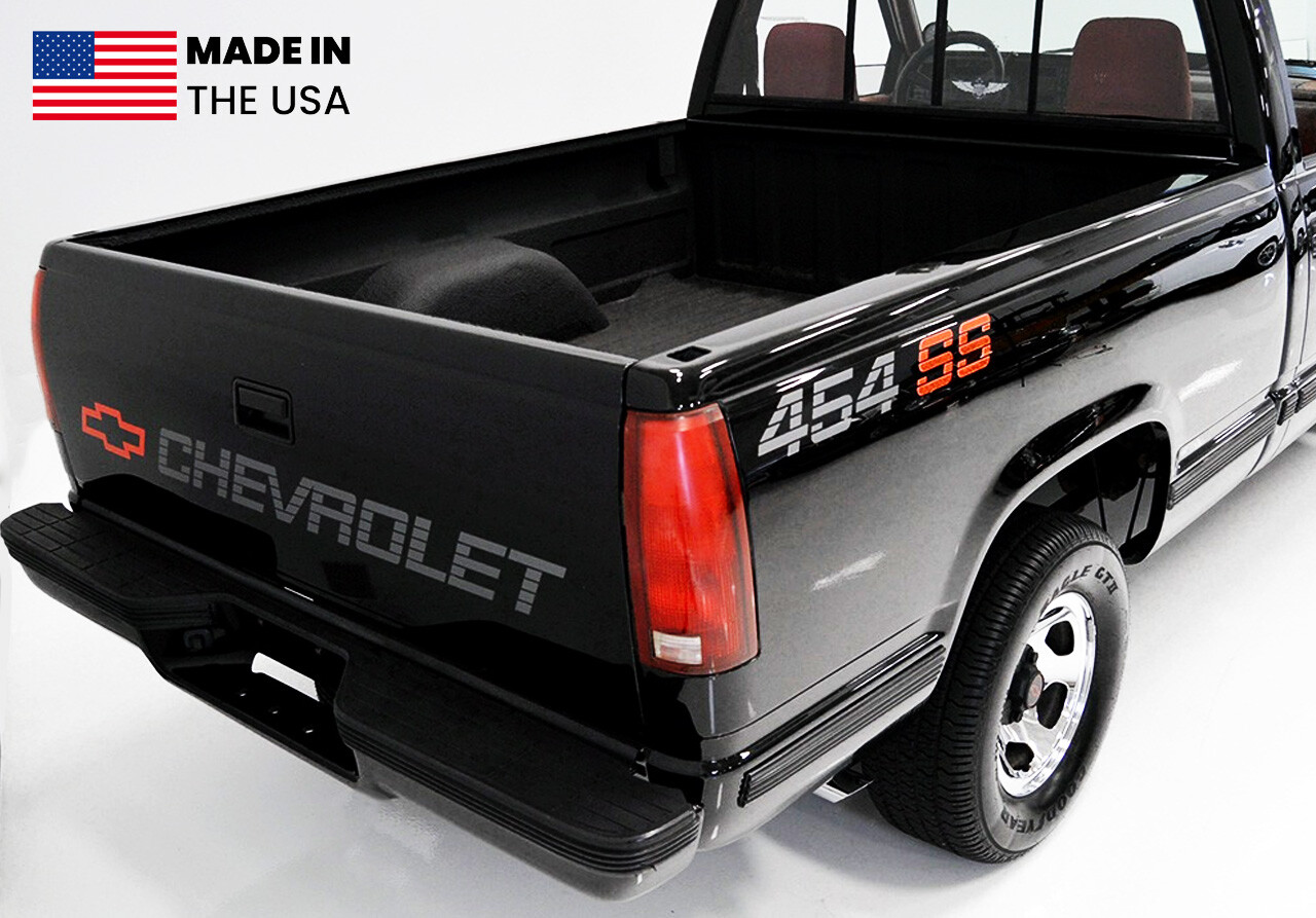 1990-1991 Chevrolet 1500 Truck 454 SS Bed Side & Tailgate Decals Kit
