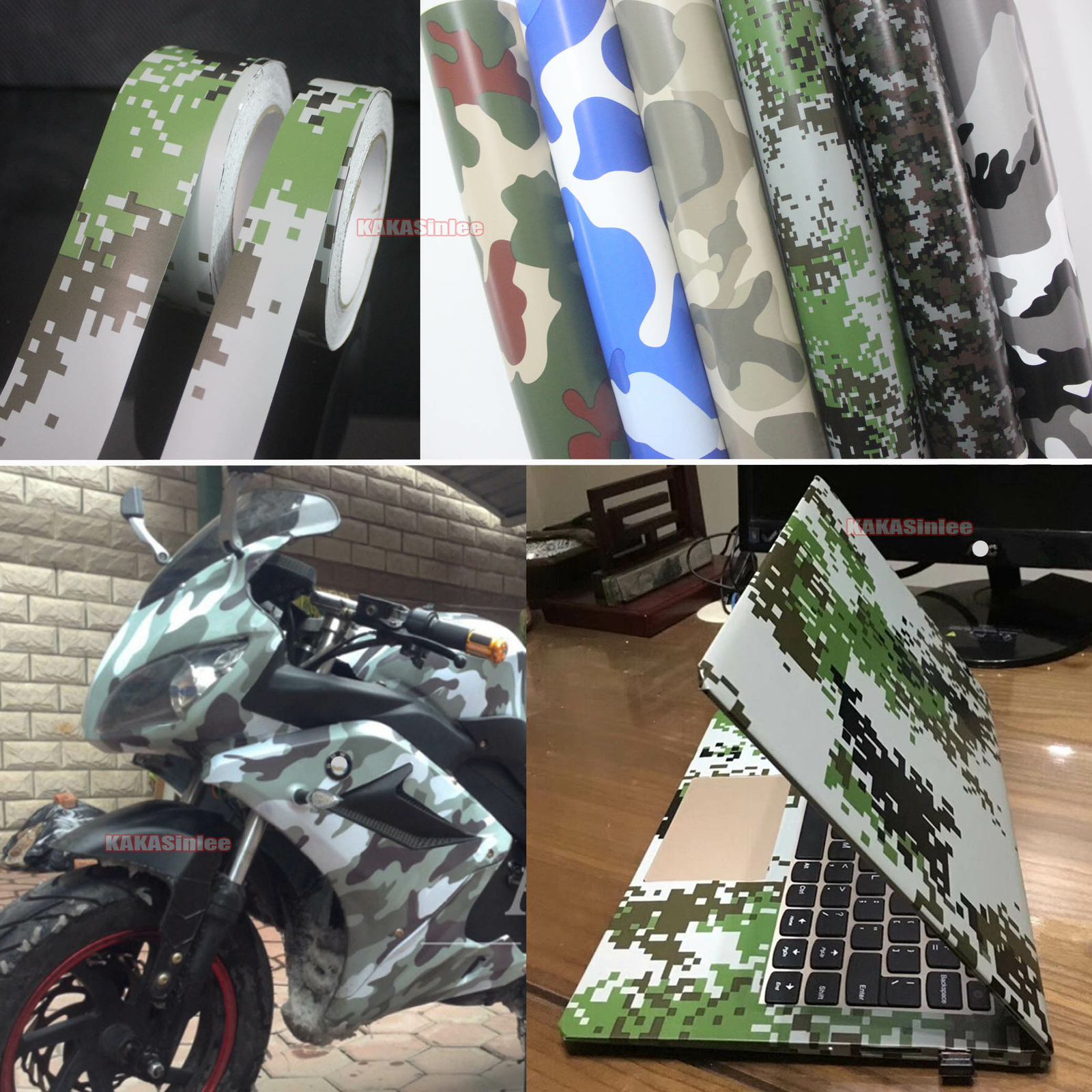 Self-adhesive DIY House Car Digital Camouflage Camo Vinyl Wrap Tape Sticker – AB