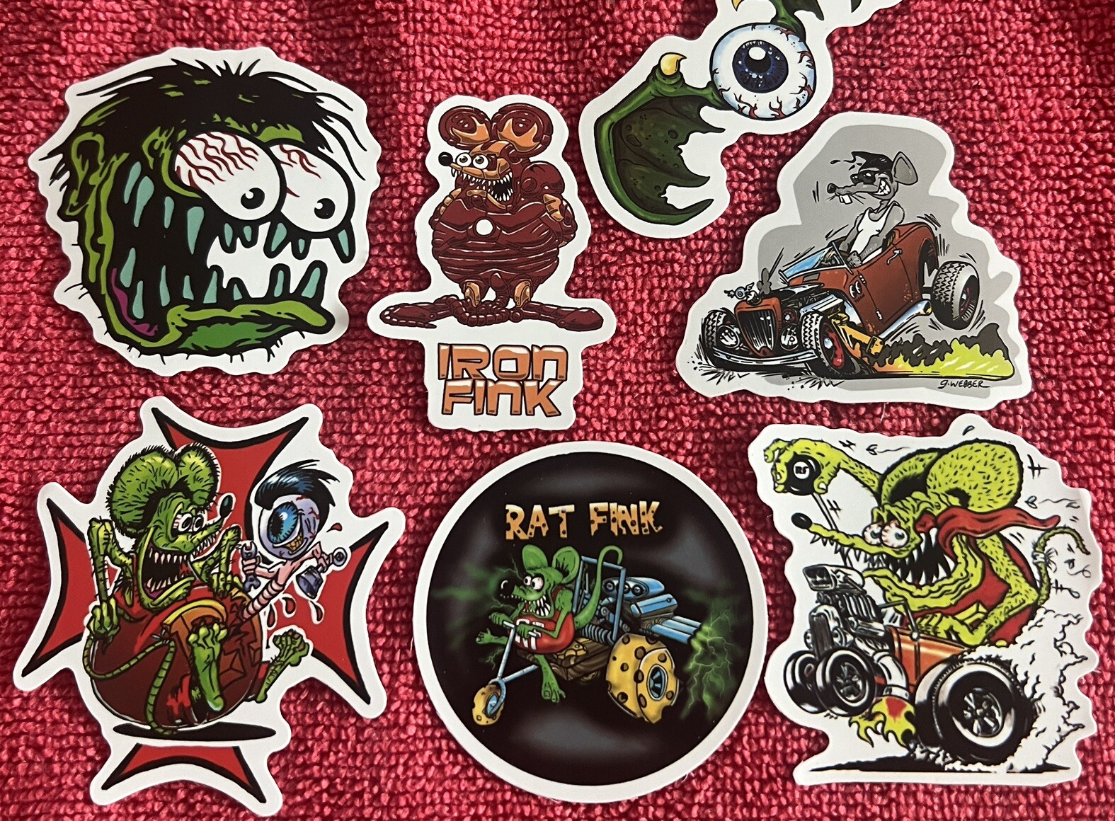 🔥 7 Rat Fink Mouse Ed Big Daddy Roth Hot Rod Art Vinyl Decal Sticker Car Truck