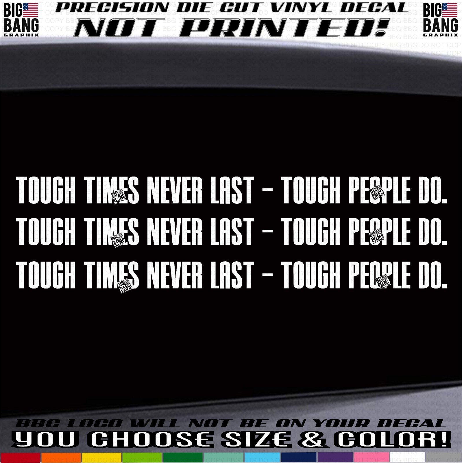 TOUGH TIMES DONT LAST BLUE COLLAR Vinyl Decal Sticker SET OF 3 Car Truck Window