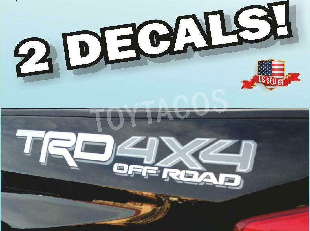 Toyota TRD 4×4 OFF ROAD Tacoma Tundra Sticker Decal White Silver