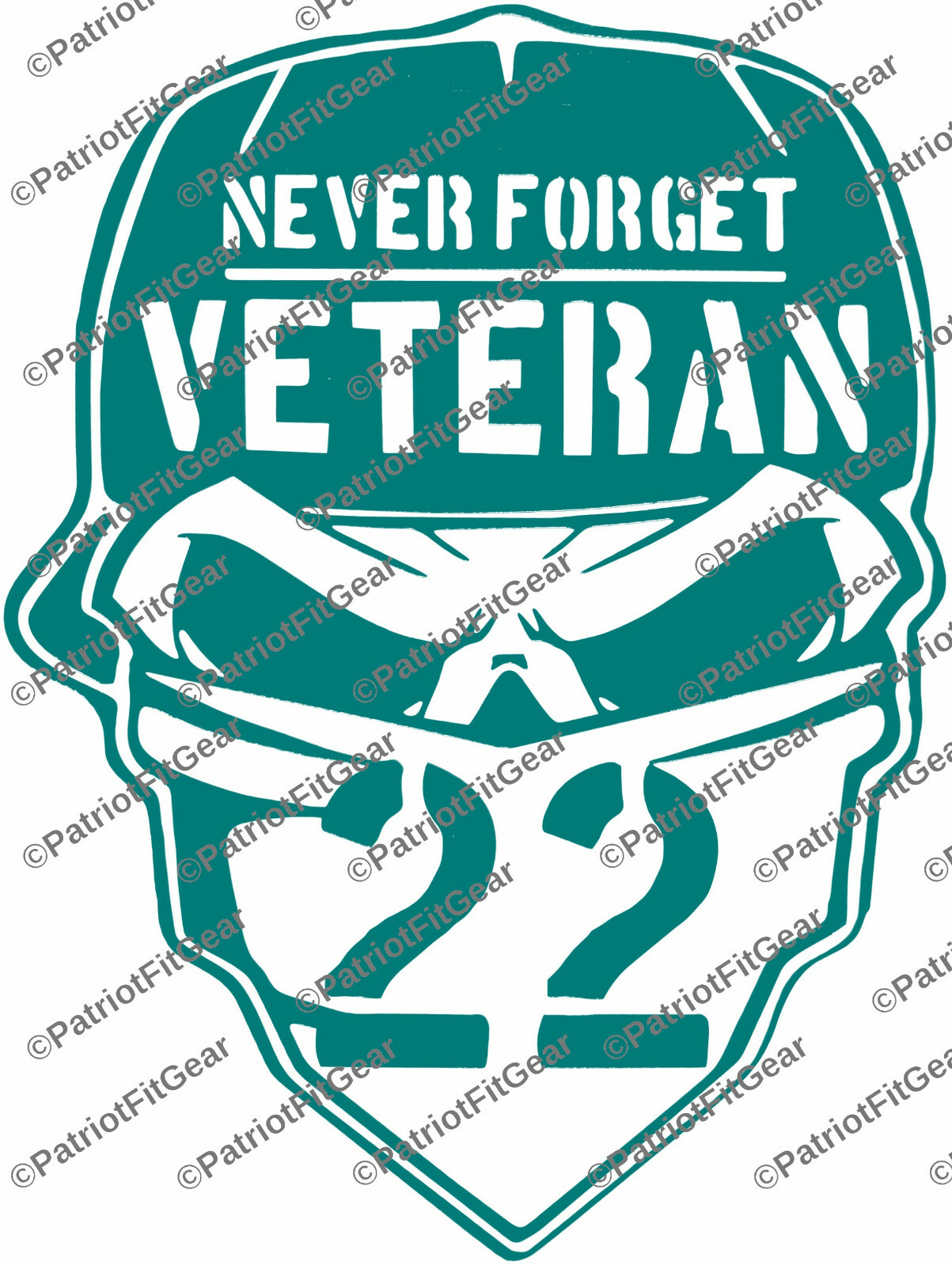 Veteran 22,Skull,Suicide Awareness,PTSD,Support Our Troops,Sticker,Vinyl Decal
