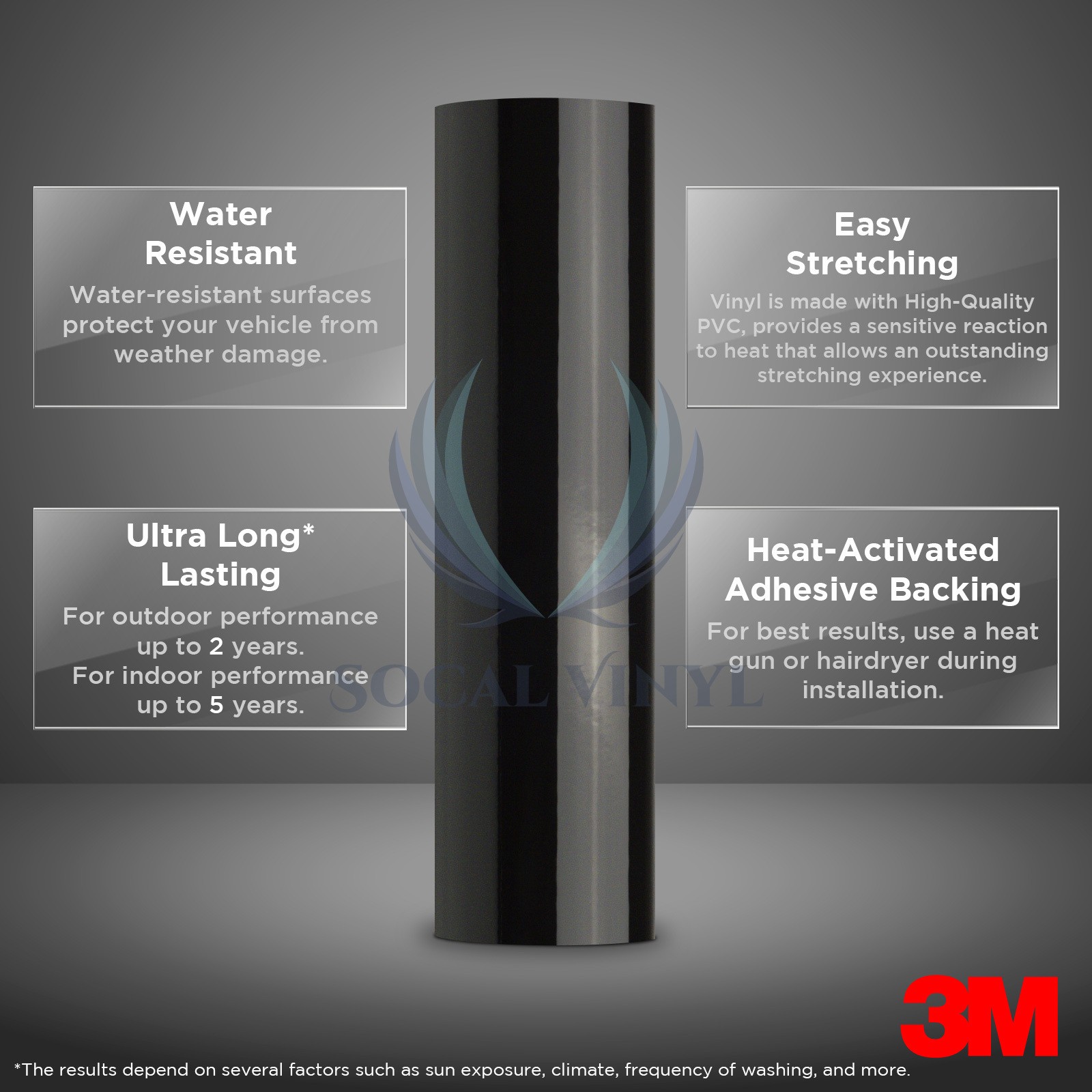 Genuine 3M 2080 Series G12 Gloss Black Vinyl Wrap Vehicle Film Decal Bubble Free