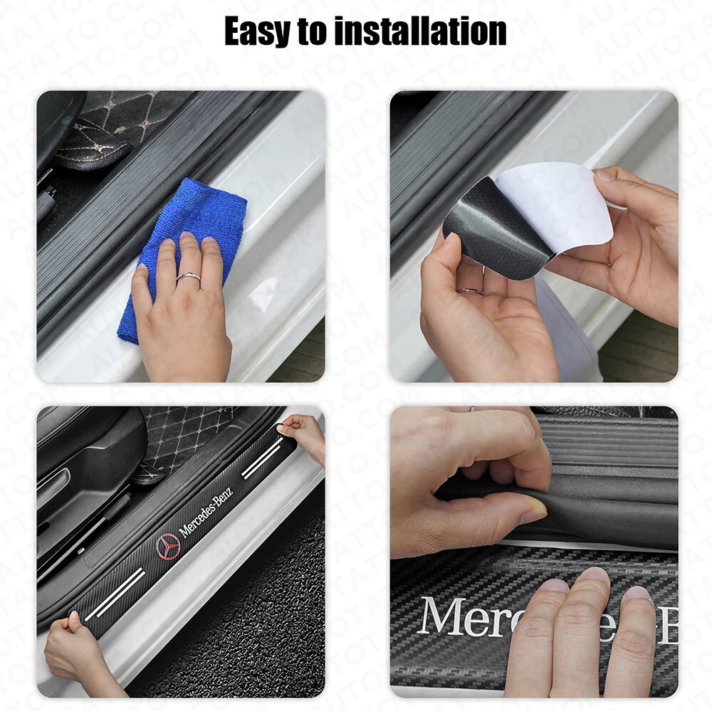 Universal Car Door Plate Sill Scuff Cover Anti Scratch Decal Sticker Protector