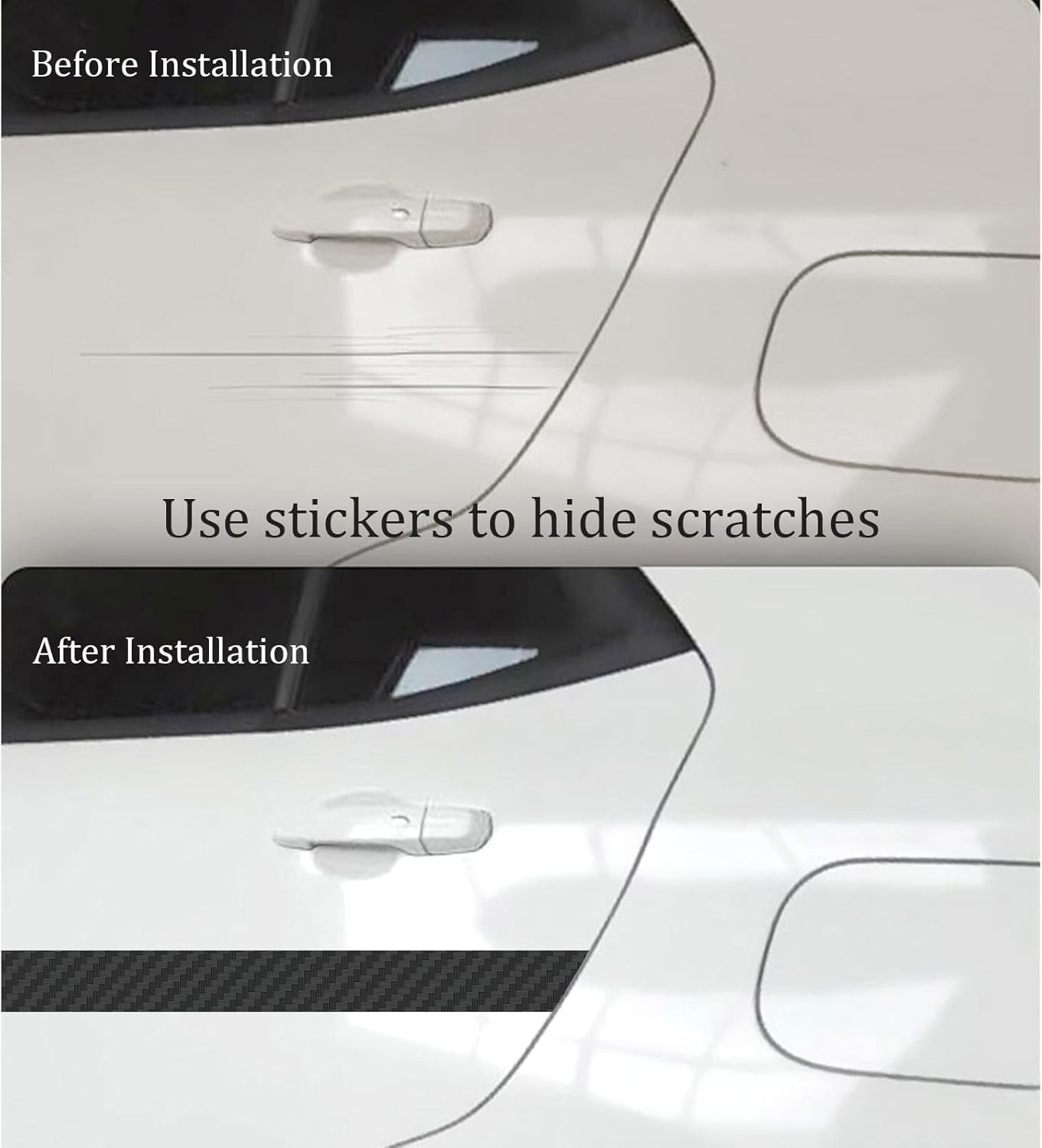 Carbon Fiber Car Sticker Protector Door Strip Sill Anti-scratch Tape 4inch*10ft