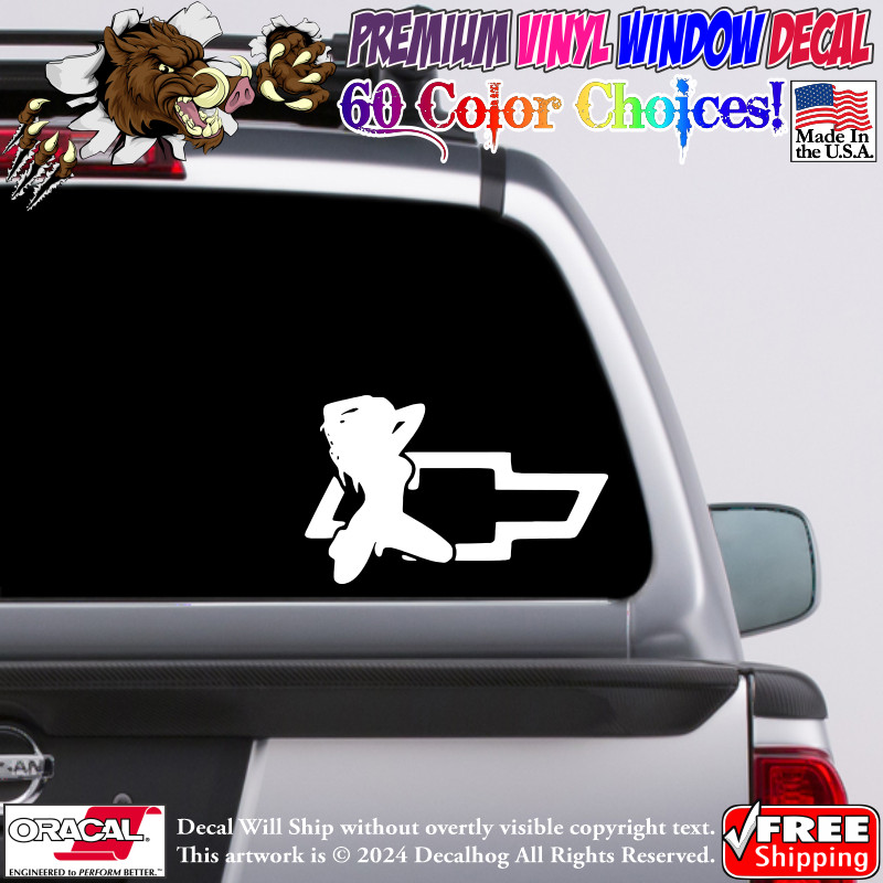 Sexy Chevy Hot Girl Car Truck Window Wall Vinyl Decal Sticker.