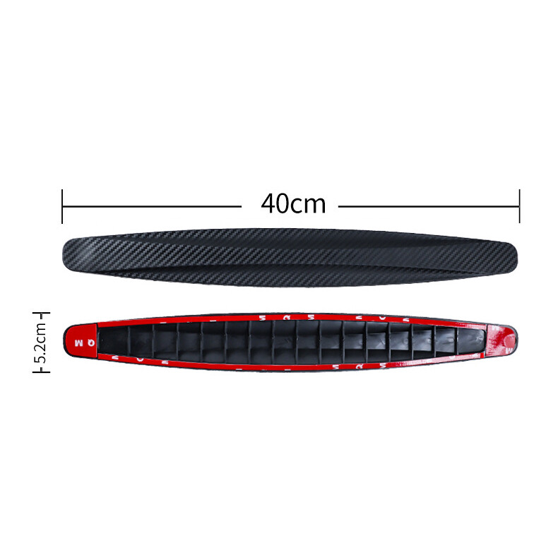 Car Front Rear Corner Bumper Guard Protector Anti-collision Strip Carbon Fiber