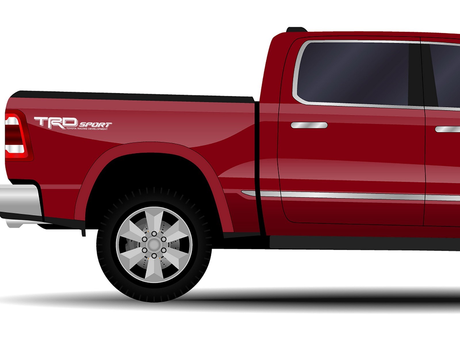 2 x Sport Stickers Compatible w/ TRD Four Wheel Drive 4×4 Decals 19 x 3 in