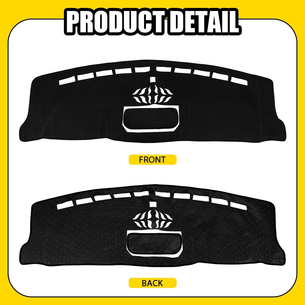 For Ford F150 2021-25 Dash Cover Mat Black Dashboard Carpet Style Protector 1-5X