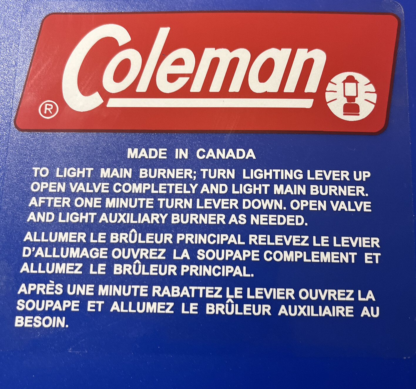 Coleman Decal For 421C D Canada Stove And Others Vinyl Easy To Install 1 decal