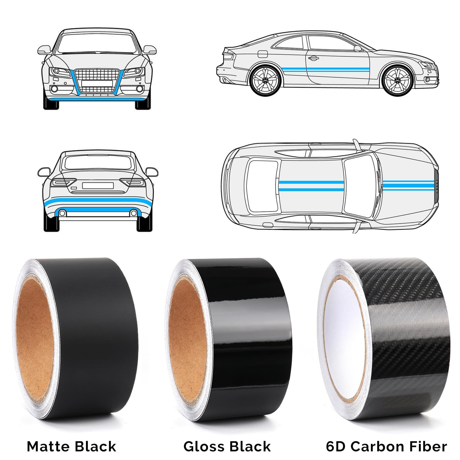 GRTHTATI 2IN X 30FT Gloss Black Vinyl X 30FT, / 5cm x 900cm