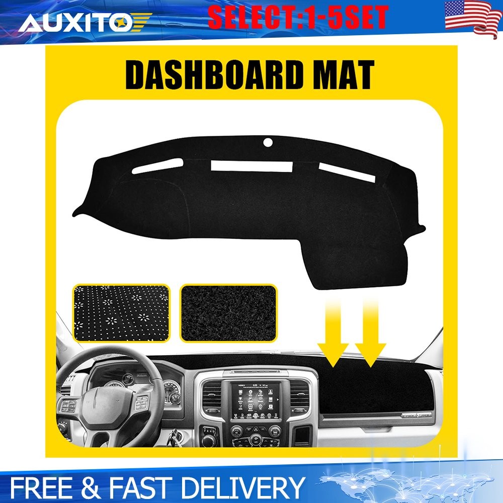 Anti-Slip Fit 2010-18 Dodge Ram 1500 Cab Dashboard Cover Pad Dash Mat Black 1-5X