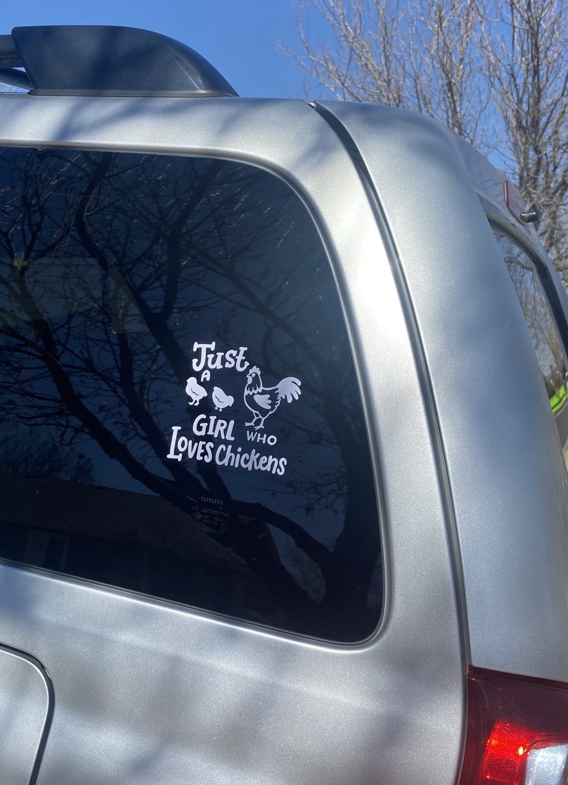 Just a girl who loves chickens. handmade vinyl waterproof car decal sticker.