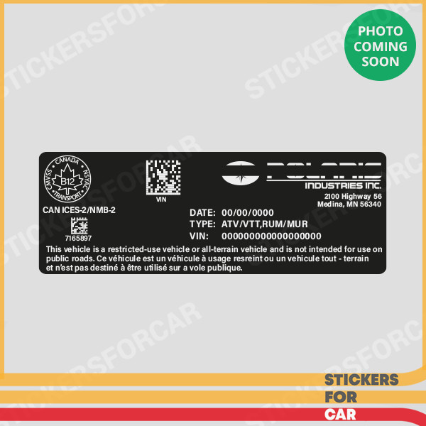 VIN Sticker Label For POLARIS ATV All Models