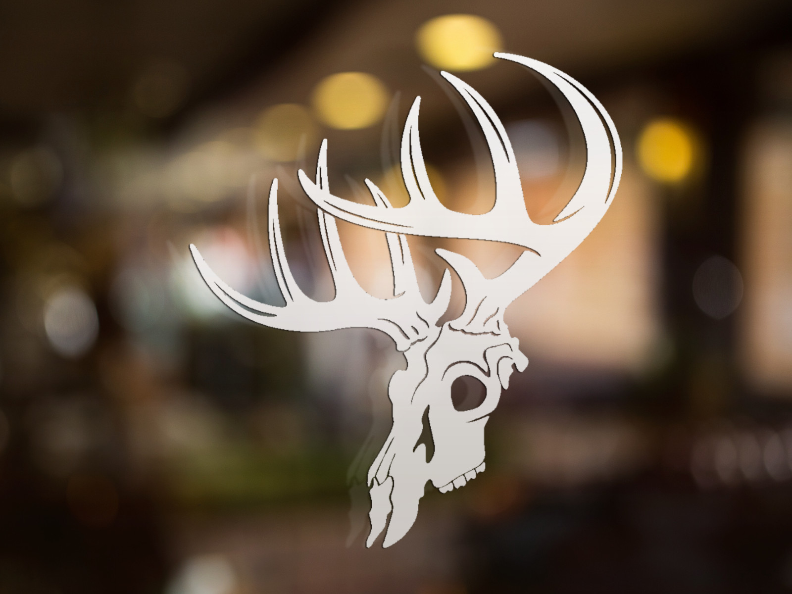 Deer Skull Truck Vinyl Decal Large Hunting Bumper Trailer Sticker Multiple Sizes