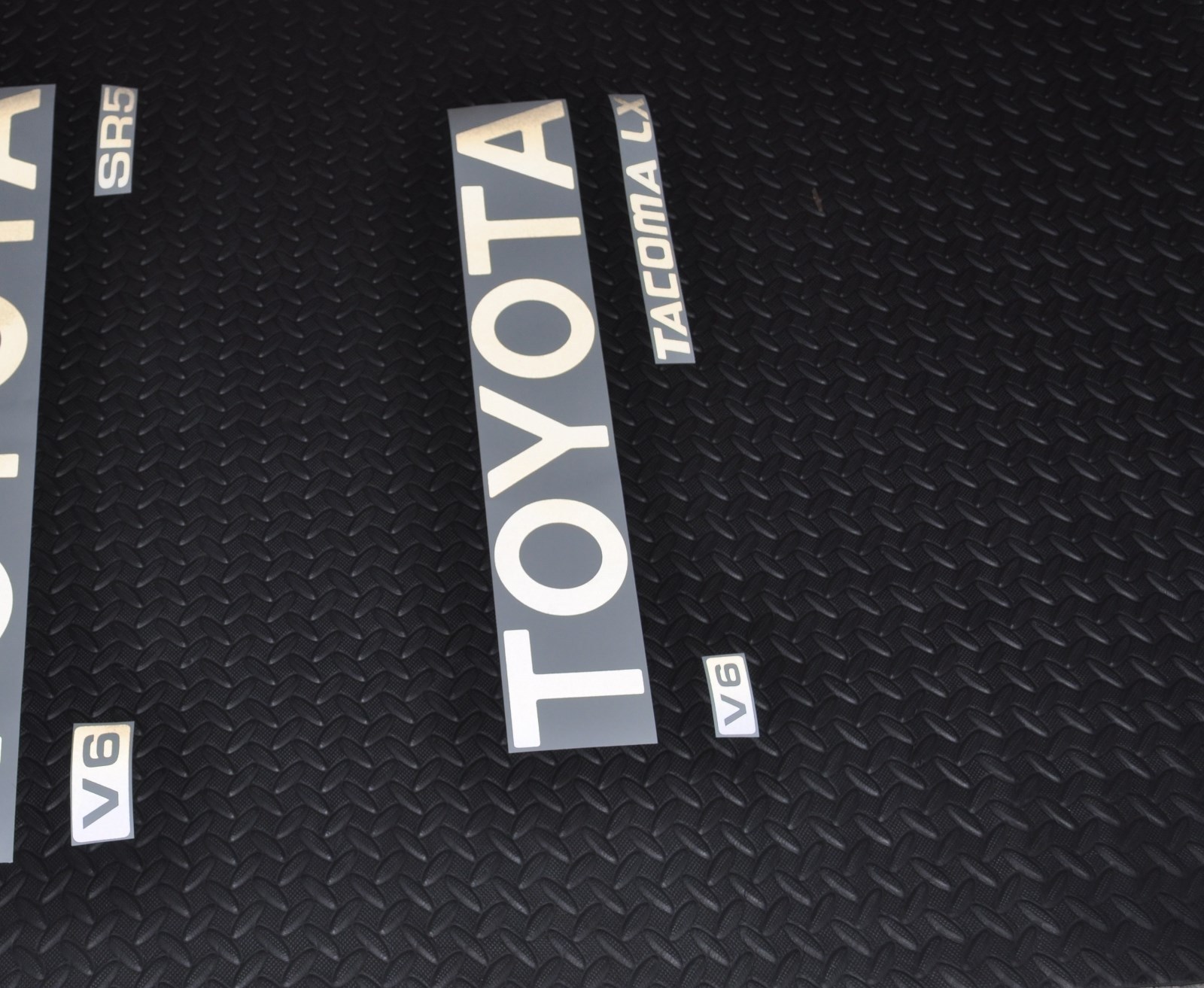 REFLECTIVE TOYOTA TACOMA BLACK TRUCK TAILGATE LOGOS DECAL 95-99 V6 pickup