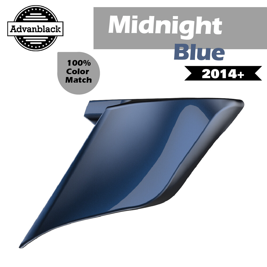 Advanblack Midnight Blue Stretched Extended Side Cover Fits Harley Touring 2014+