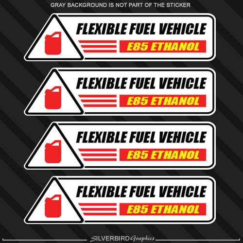 4x Flexible Fuel Vehicle E85 Ethanol Gasoline Gas Fuel Tank Sticker Label Diesel