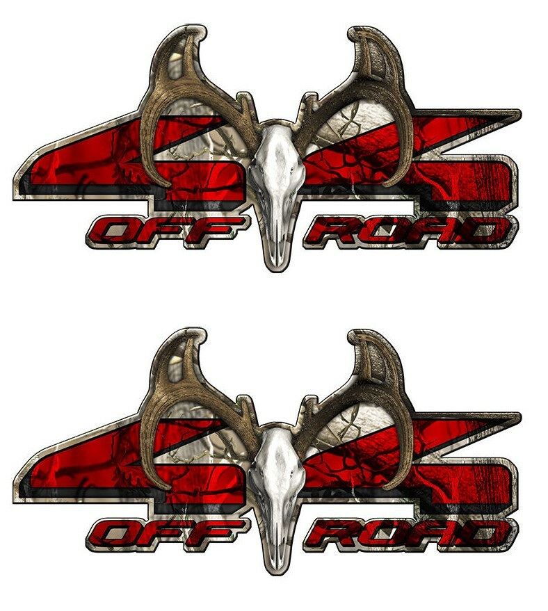 4X4 BUCK OFF ROAD Truck Camo Camouflage Graphic Decal Sticker set 2 pack a001BU