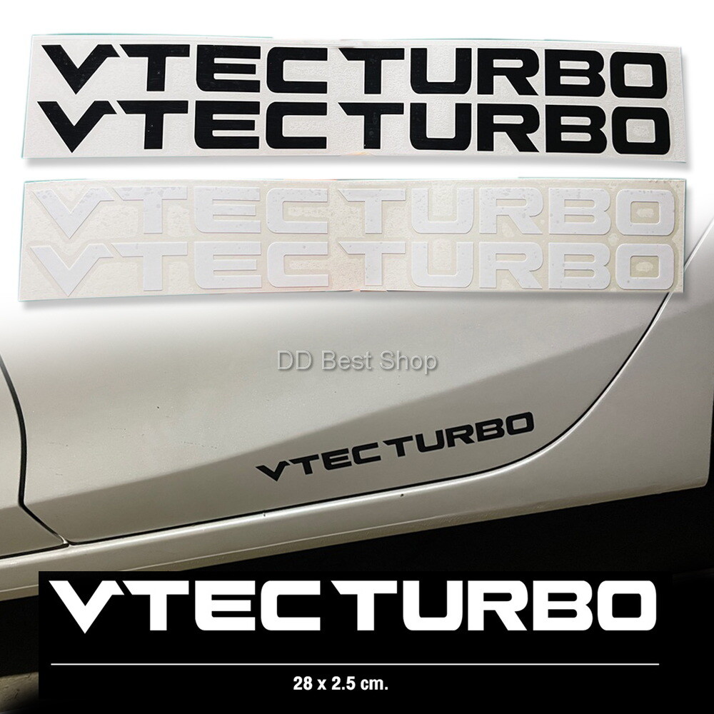 Sticker Dicut Decal JDM VTEC TURBO L/R For Honda Civic City Ctr TypeR FK Set2pcs