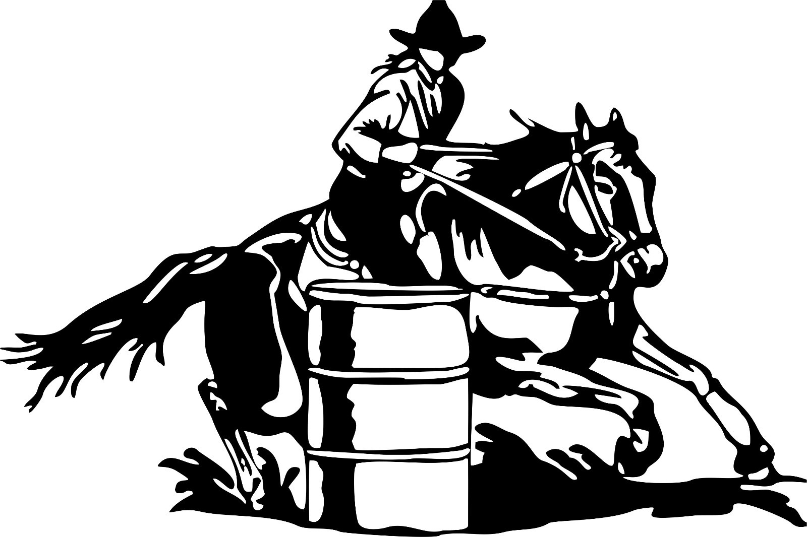 Large Barrel Racing Cowgirl Rodeo Horse Car Truck Window Vinyl Decal Sticker