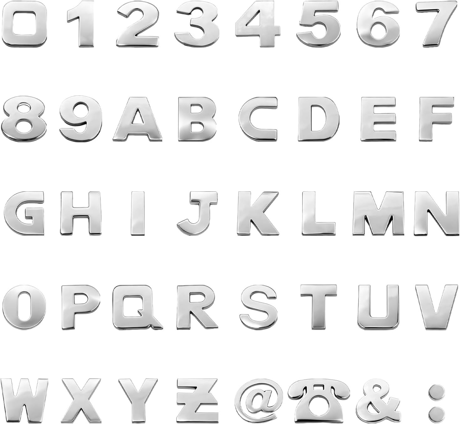 40PCS 3D Chrome Car Letters Emblem & Number Decal Custom Adhesive Automotive…