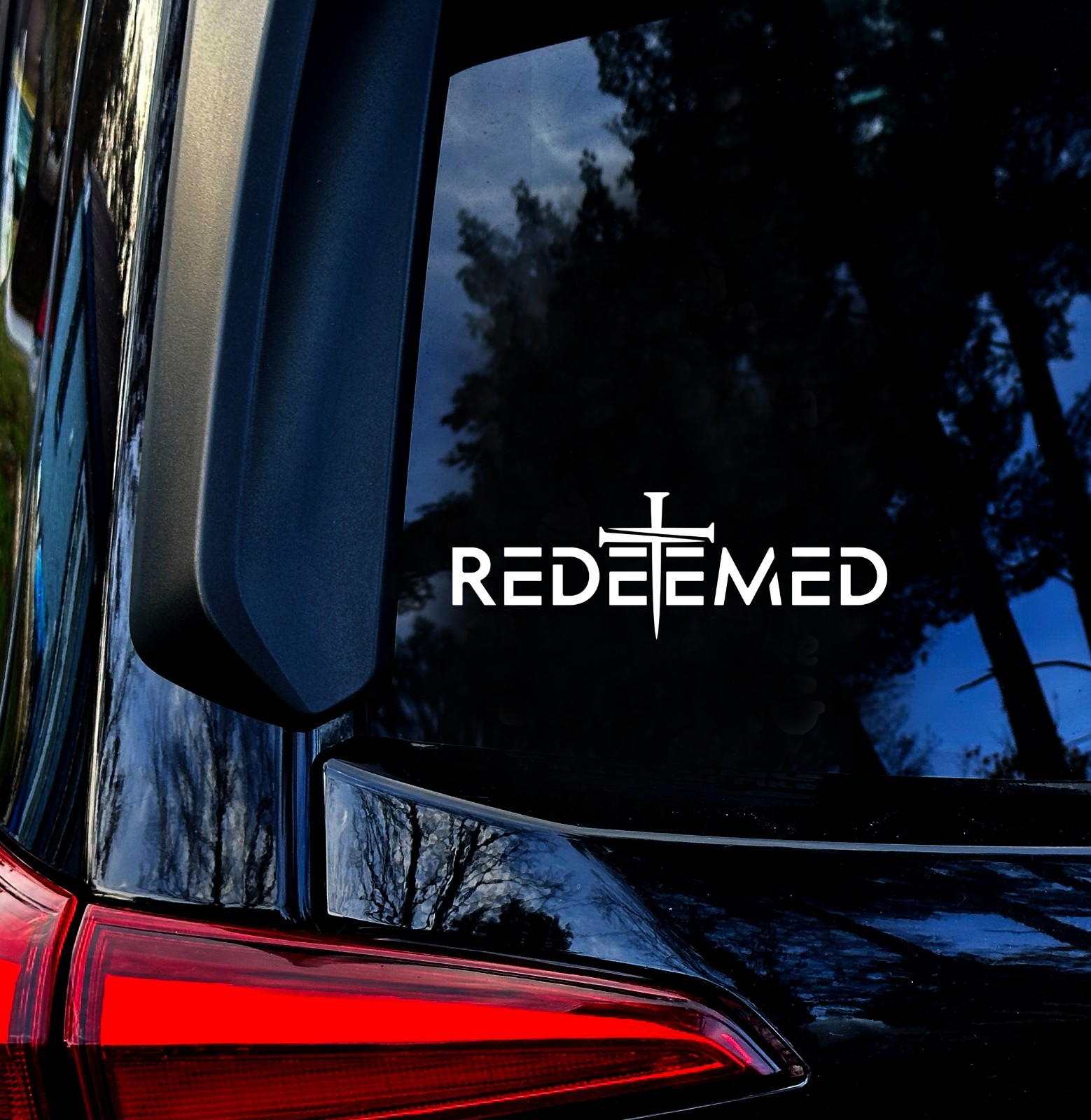 Redeemed Christian Vinyl Decal, White Car Sticker 6 x 2 in
