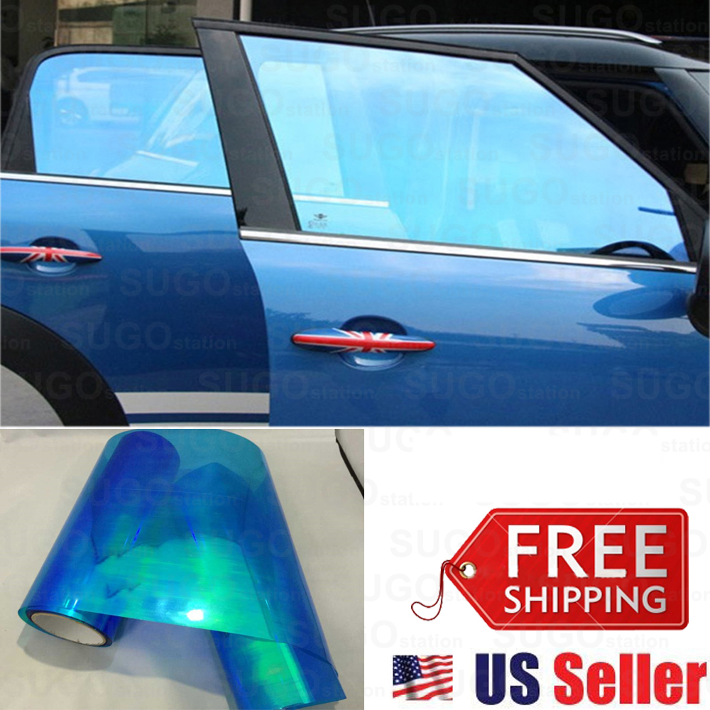 48″x12″ Chameleon Neo Blue Color Headlamp Taillamp Foglamp Tint Film Wrap Roll