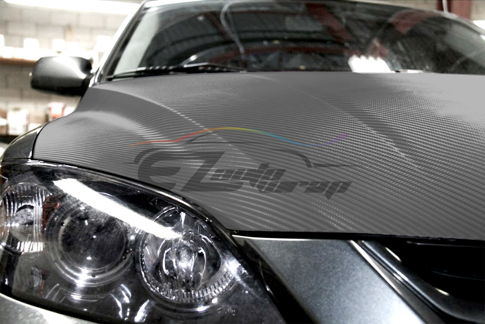 4D Carbon Fiber Gray Glossy Car Vinyl Wrap Sticker Decal Sheet Film Bubble Free