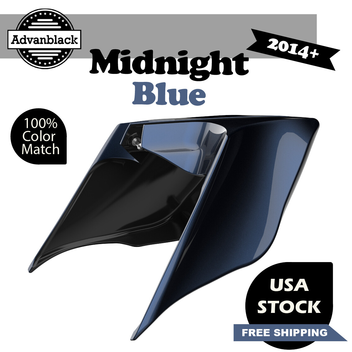 Midnight Blue Extended Stretched Side Cover Fits 2014+ Harley Street Road Glide