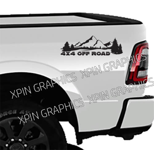 2x 4×4 Off Road Sticker Decal Truck Bed Side Fits Dodge Ram Universal