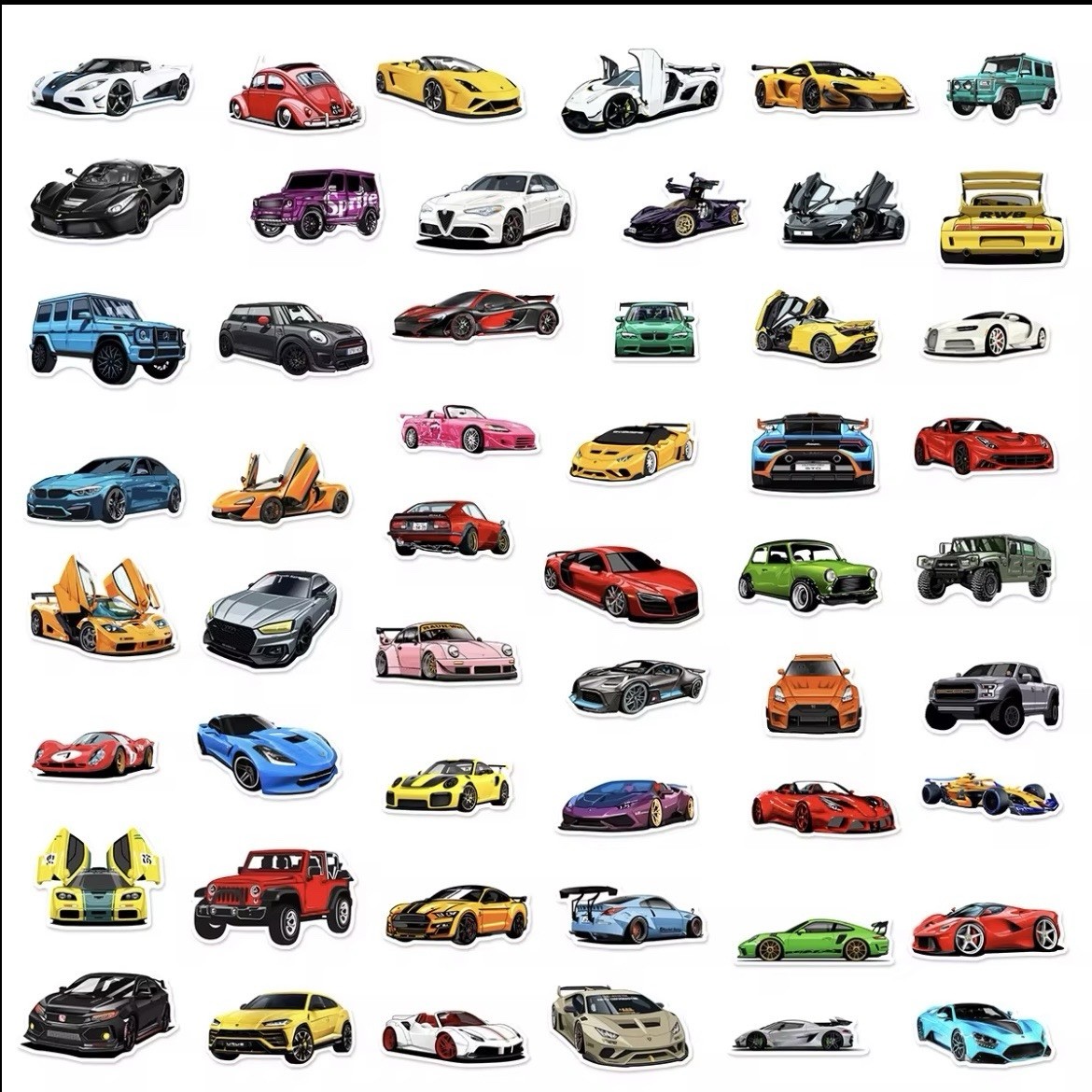Automotive Racing JDM 100 Decals Stickers Pack V1 Sports Car Turbo Drift Lot