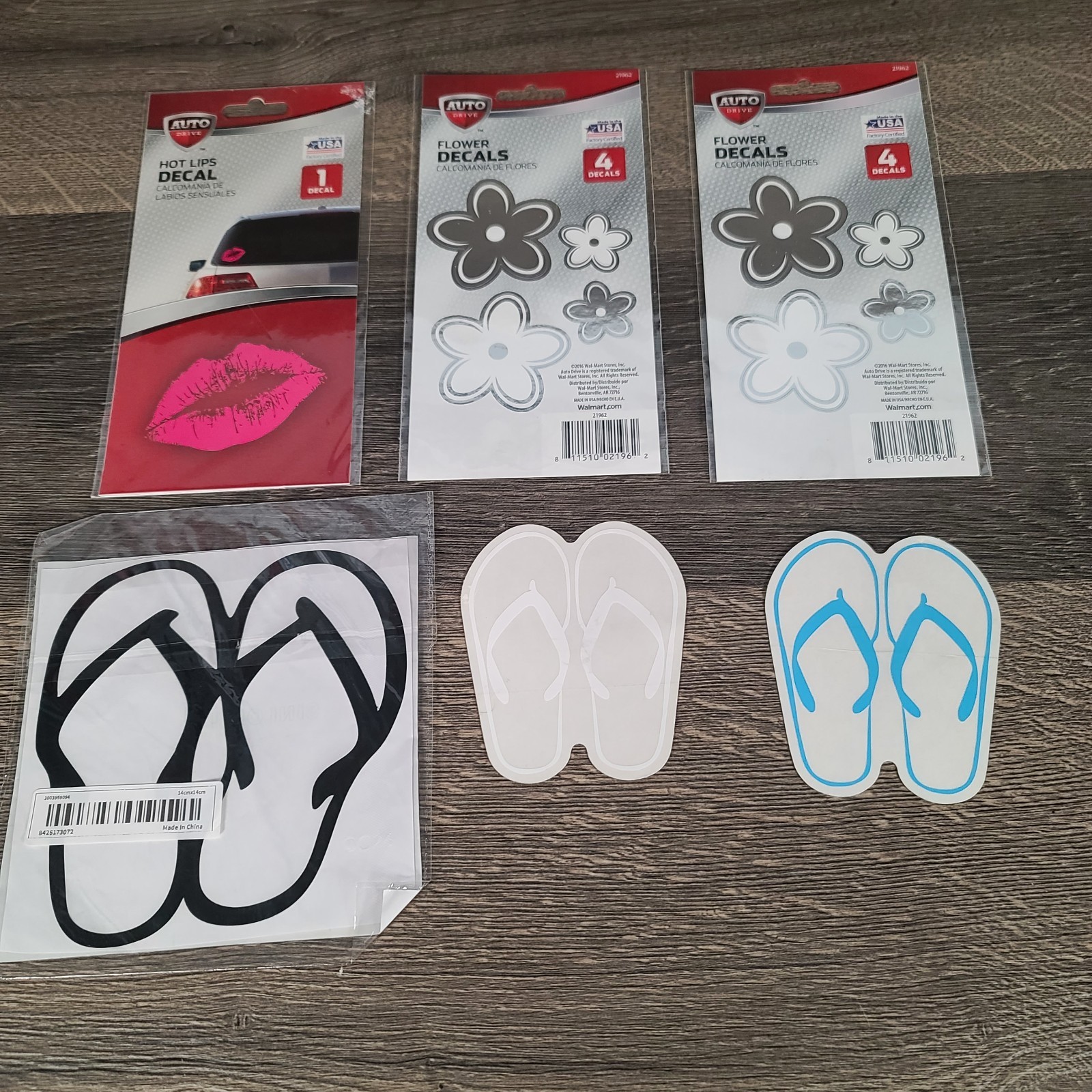 Mixed Lot of 6 Girly Car Decal Stickers Various Sizes and Prints