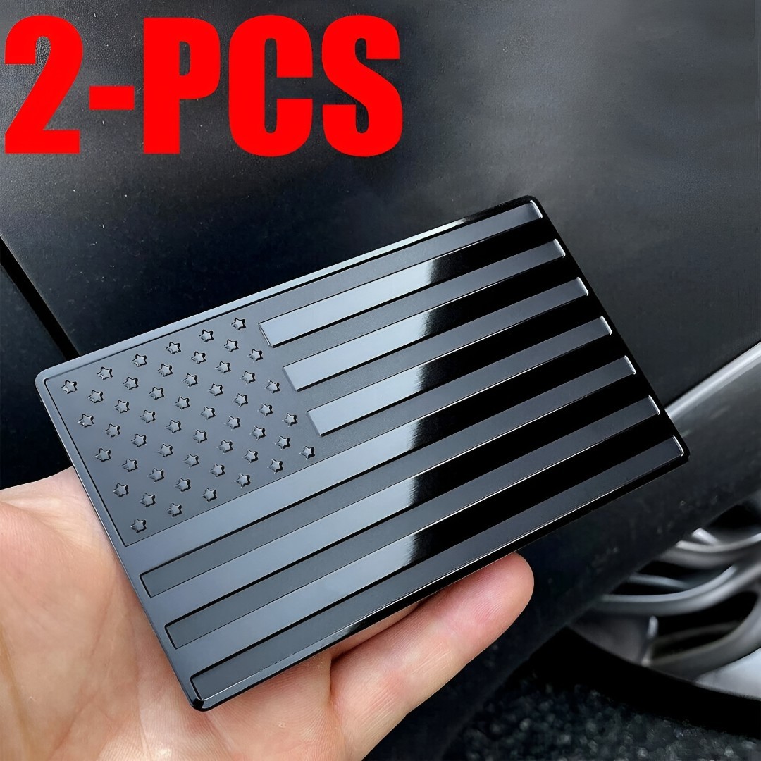 2PCS Metal USA Flag Car Truck Emblem Sticker American Flag Body Decal Accessory