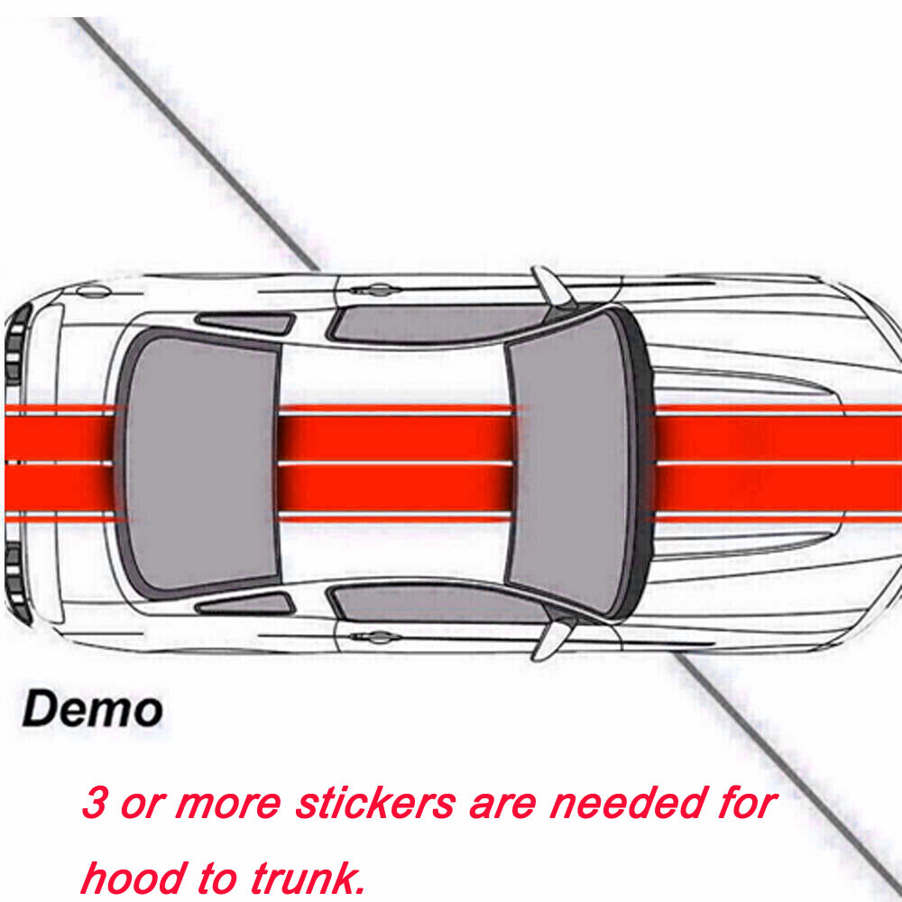 78″ Hood Roof Rally Racing Stripe Decal Stickers For Ford Mustang Chevy Camaro