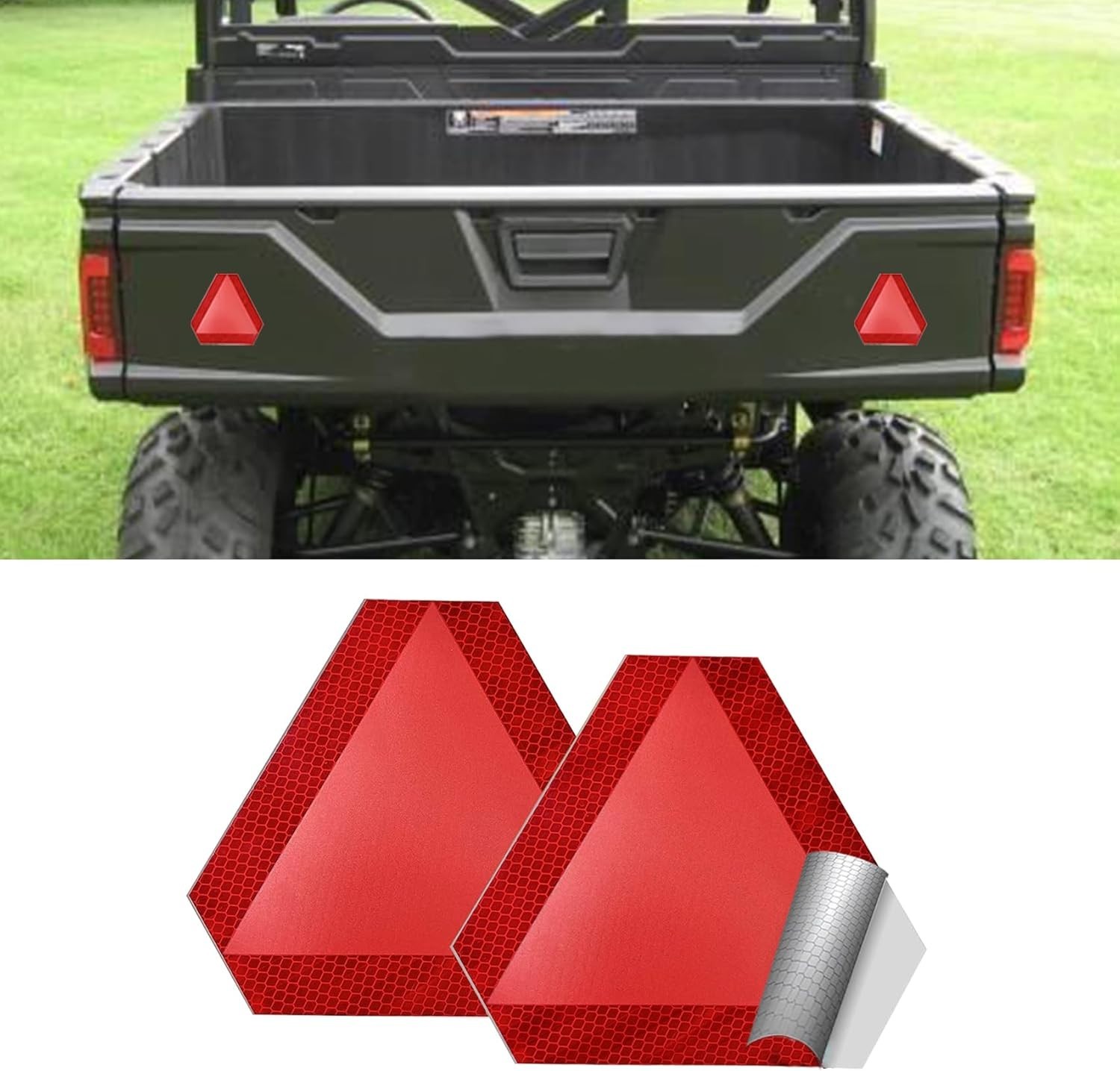 2PCS Slow Moving Vehicle Sign, Diamond Grade Reflective Sticker, 7″x8″ Car Sa…