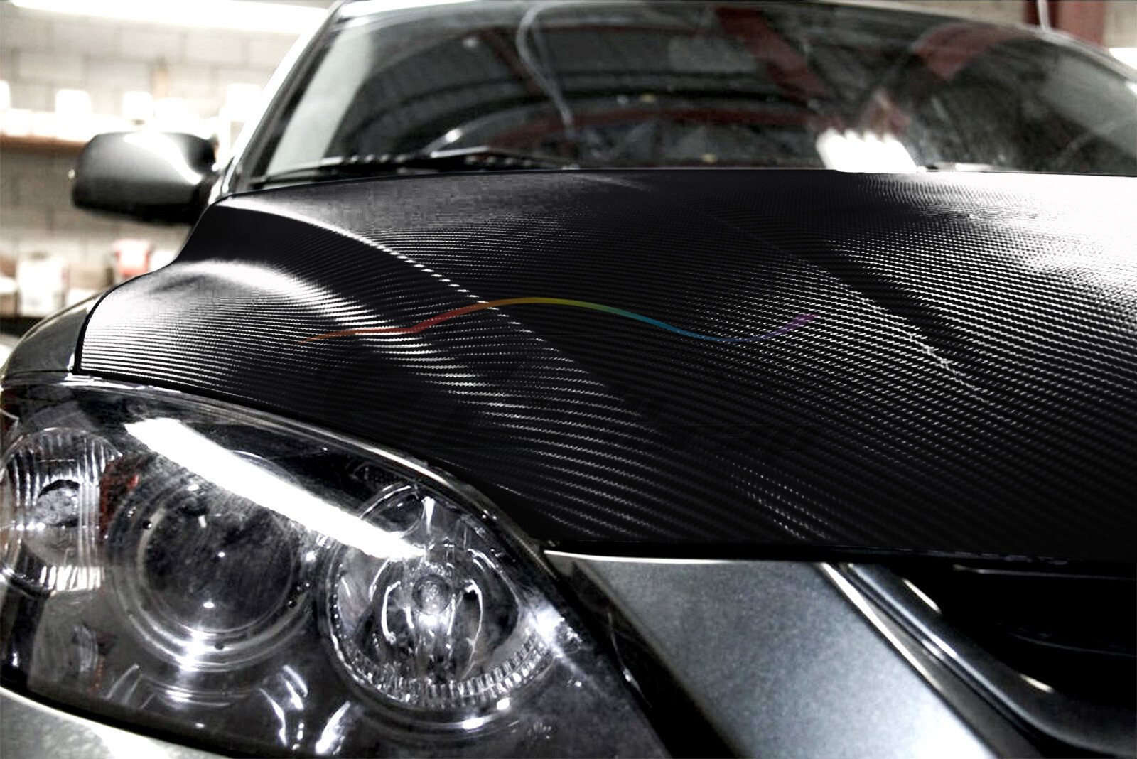 4D Carbon Fiber Black Version 2 Vinyl Wrap Sticker Bubble Free Air Release DIY