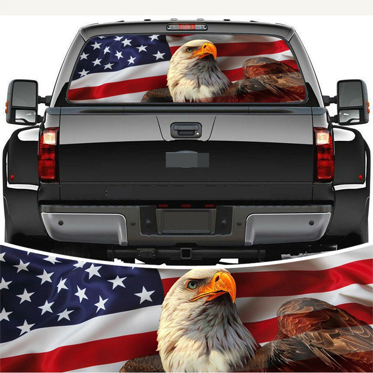 USA American Flag Graphic Decal Sticker For Car Pickup Rear Window Windshield