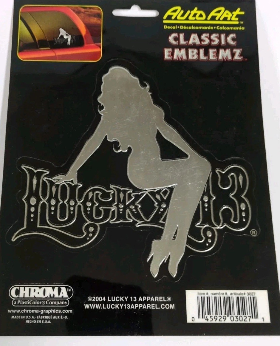 Lucky 13 Window Clings Auto Classic Emblem Auto Art