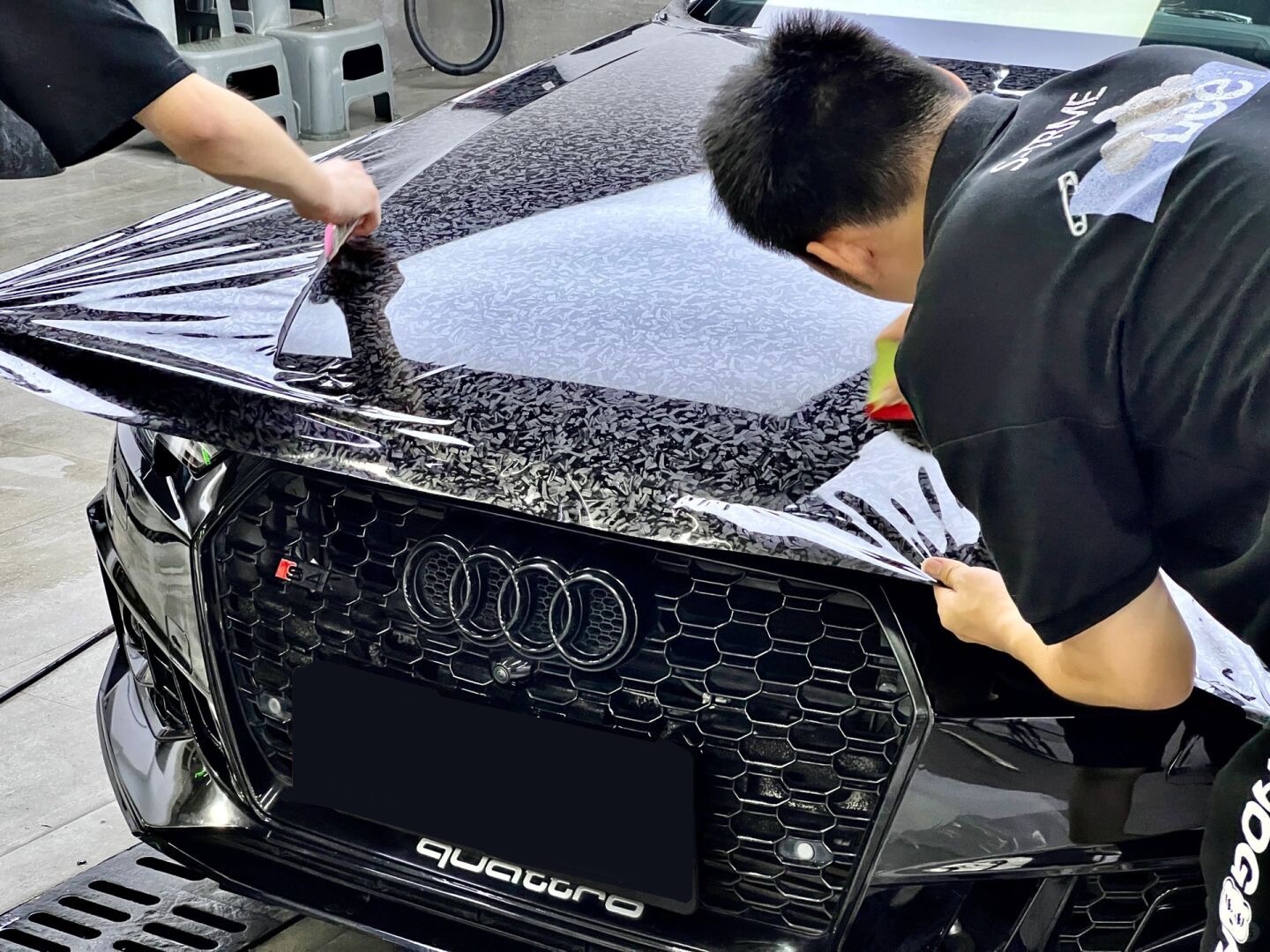 72″ x 60″ Premium Forged Black Carbon Fiber Vinyl Wrap Film High Gloss 6ft x 5ft