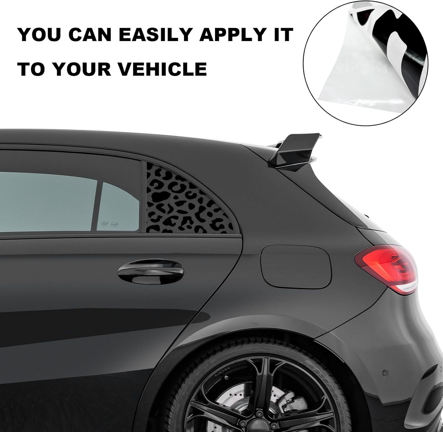Stylish Vehicle Decals: 2 PCS Leopard Print for Side & Rear Windows, Waterproof