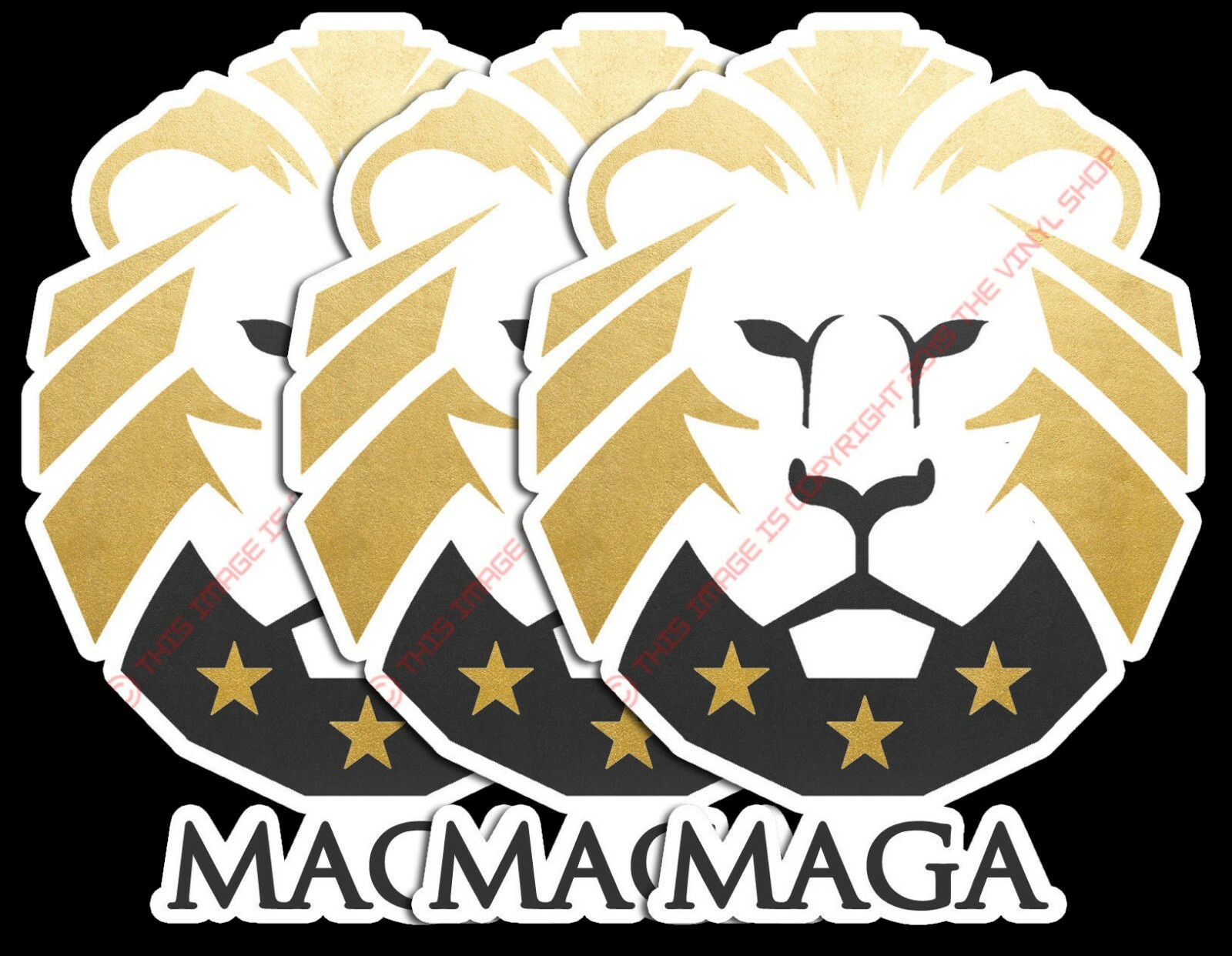 x3 TRUMP MAGA LION Vinyl FULL COLOR Decal Sticker 4 inches tall #MAGA