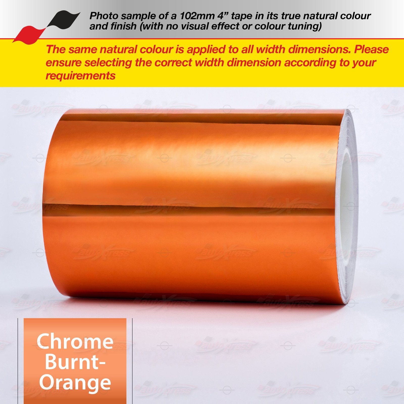CHROME BURNT-ORANGE 2″ 50mm PIN STRIPE Car Striping TAPE Decal Vinyl Sticker