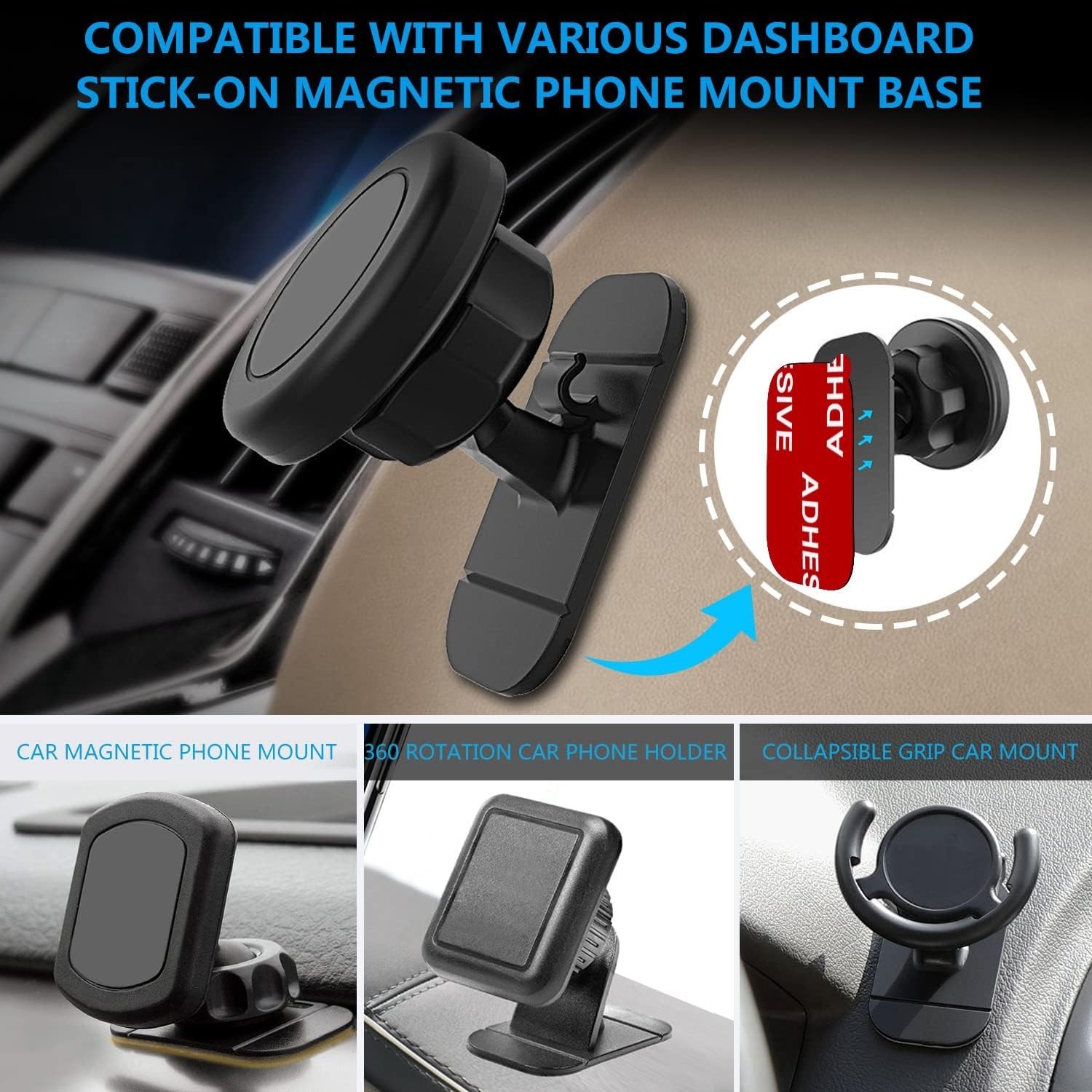 9 PCS Very High Bond Double-Sided Car Adhesive for Secure Dashboard Mounts