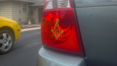 ProSticker 009 (4 pack) 3″ Masonic Square Compass Decals Sticker Gold Freemason