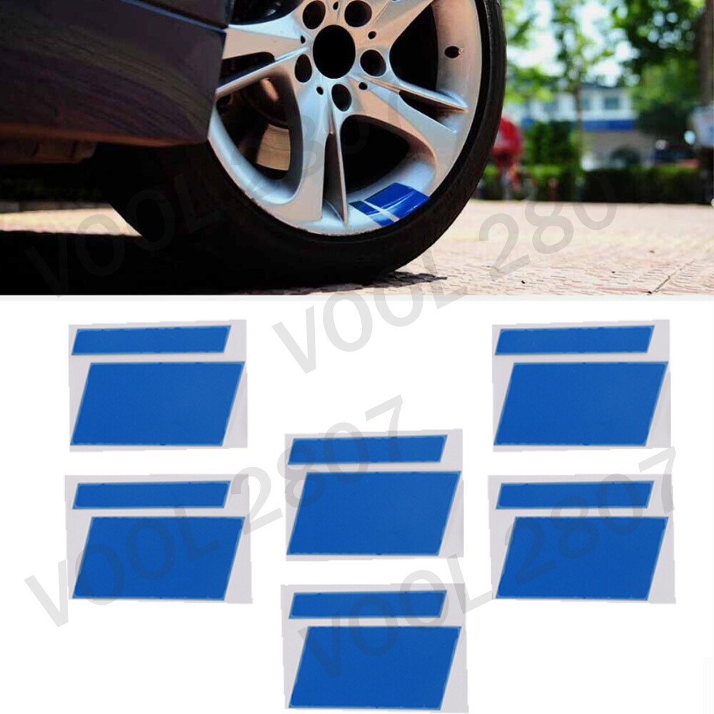 6PCS Reflective Car Wheel Rim Vinyl Decal Sticker Car Red Accessories 16″-21″