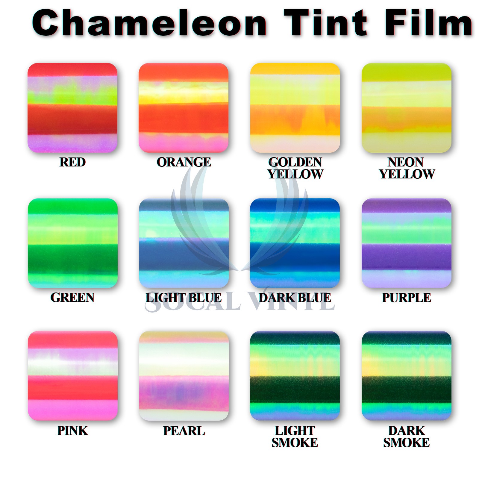12″ & 16″ Neo Chrome Tint Dark Blue Chameleon Headlight Taillight Film Fog Light