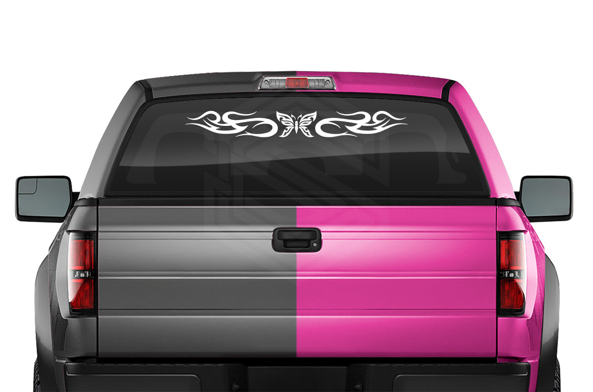 122-01 BUTTERFLY Windshield Decal Window Sticker Vinyl Graphic Tribal Butterfly
