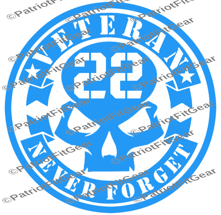 Veteran 22,Suicide Awareness,PTSD,Never Forget,Support Our Troops,Vinyl Decal
